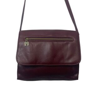 Relic Flap‎ Crossbody Bag, Burgundy Faux Leather Women Purse, Eiffel Tower Charm